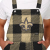 New Orleans Saints NFL Mens Plaid Bib Overalls