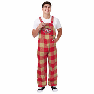 San Francisco 49ers NFL Mens Plaid Bib Overalls