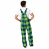 Seattle Seahawks NFL Mens Plaid Bib Overalls