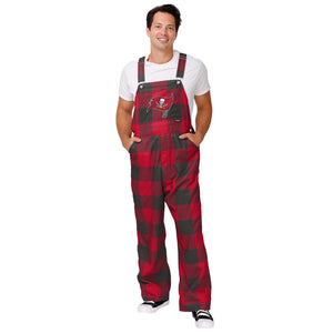 Tampa Bay Buccaneers NFL Mens Plaid Bib Overalls