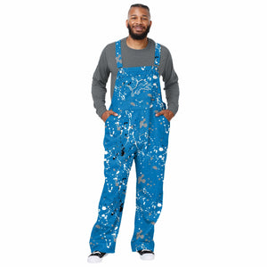 Detroit Lions NFL Mens Paint Splatter Bib Overalls