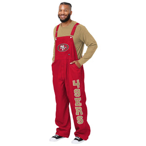 San Francisco 49ers NFL Mens Solid Wordmark Bib Overalls