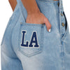 Los Angeles Dodgers MLB Womens Big Logo Denim Bib Shortalls (PREORDER - SHIPS LATE MAY)