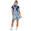 Los Angeles Dodgers MLB Womens Big Logo Denim Bib Shortalls (PREORDER - SHIPS LATE MAY)