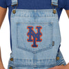 New York Mets MLB Womens Big Logo Denim Bib Shortalls (PREORDER - SHIPS LATE MAY)