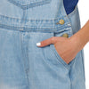 New York Mets MLB Womens Big Logo Denim Bib Shortalls (PREORDER - SHIPS LATE MAY)