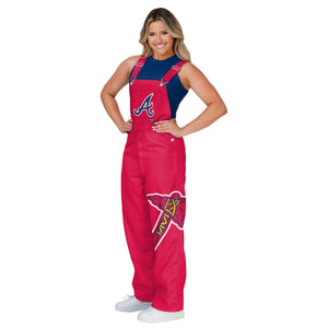 Atlanta Braves MLB Womens Big Logo Bib Overalls