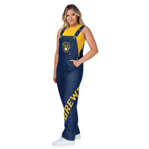 Milwaukee Brewers MLB Womens Big Logo Bib Overalls