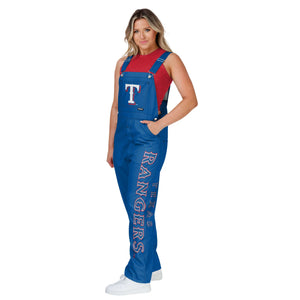 Texas Rangers MLB Womens Big Logo Bib Overalls