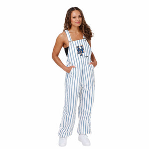 New York Mets MLB Womens Pinstripe Bib Overalls