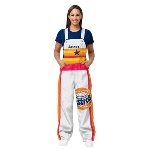 Houston Astros MLB Womens Throwback Stripe Thematic Bib Overalls