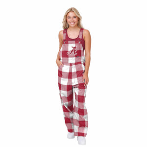 Alabama Crimson Tide NCAA Womens Plaid Bib Overalls