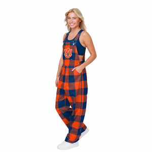 Auburn Tigers NCAA Womens Plaid Bib Overalls