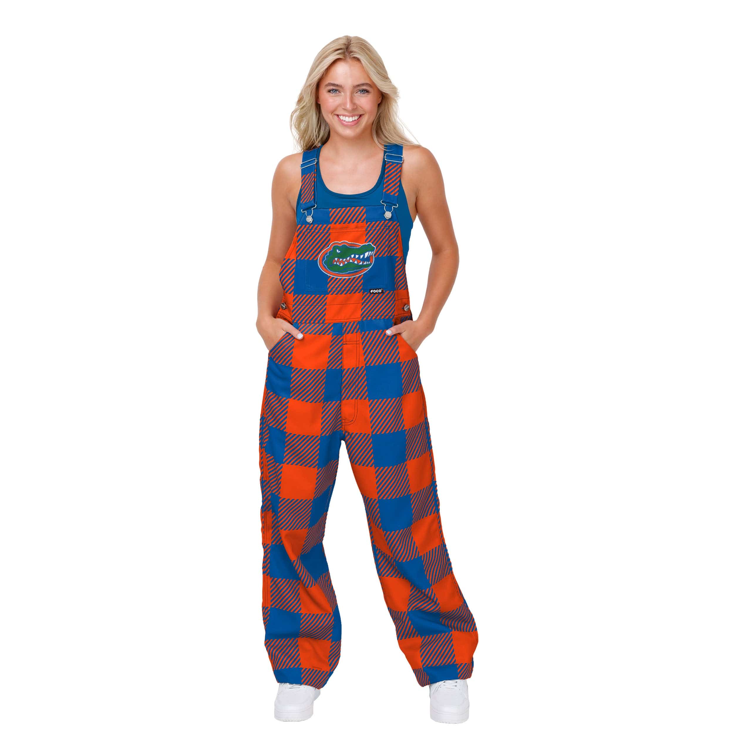 FOCO Philadelphia Eagles Womens Plaid Bib Overalls, Size: M