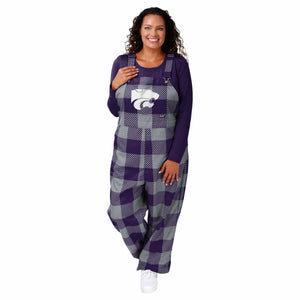 Kansas State Wildcats NCAA Womens Plaid Bib Overalls