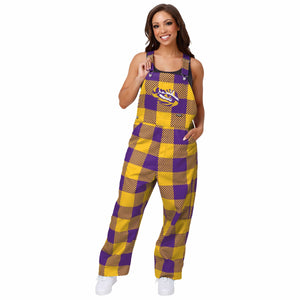 LSU Tigers NCAA Womens Plaid Bib Overalls
