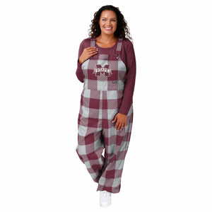 Mississippi State Bulldogs NCAA Womens Plaid Bib Overalls