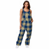 Navy Midshipmen NCAA Womens Plaid Bib Overalls