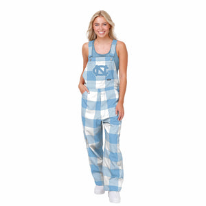 North Carolina Tar Heels NCAA Womens Plaid Bib Overalls