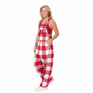Nebraska Cornhuskers NCAA Womens Plaid Bib Overalls