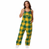 North Dakota State Bison NCAA Womens Plaid Bib Overalls