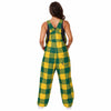 North Dakota State Bison NCAA Womens Plaid Bib Overalls