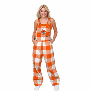 Oklahoma State Cowboys NCAA Womens Plaid Bib Overalls