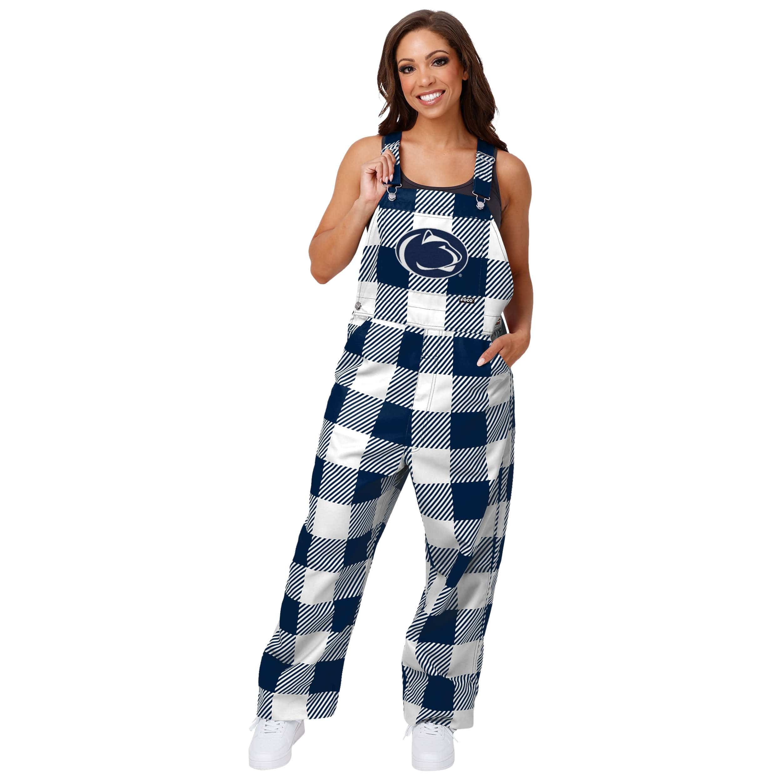 FOCO Los Angeles Rams Womens Plaid Bib Overalls, Size: 2XL