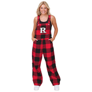 Rutgers Scarlet Knights NCAA Womens Plaid Bib Overalls