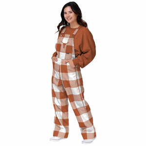 Texas Longhorns NCAA Womens Plaid Bib Overalls
