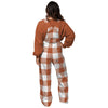 Texas Longhorns NCAA Womens Plaid Bib Overalls