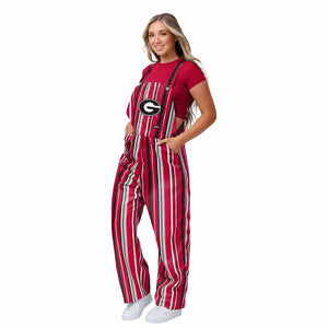 Georgia Bulldogs NCAA Womens Hyper Stripe Bib Overalls