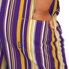 LSU Tigers NCAA Womens Hyper Stripe Bib Overalls