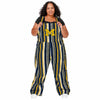 Michigan Wolverines NCAA Womens Hyper Stripe Bib Overalls