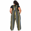 Michigan Wolverines NCAA Womens Hyper Stripe Bib Overalls