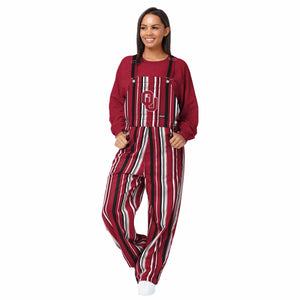 Oklahoma Sooners NCAA Womens Hyper Stripe Bib Overalls