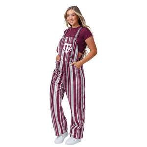 Texas A&M Aggies NCAA Womens Hyper Stripe Bib Overalls