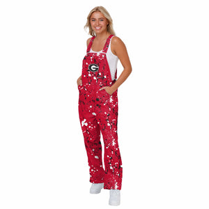 Georgia Bulldogs NCAA Womens Paint Splatter Bib Overalls