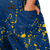 Michigan Wolverines NCAA Womens Paint Splatter Bib Overalls