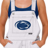 Penn State Nittany Lions NCAA Womens Solid White Thematic Bib Overalls