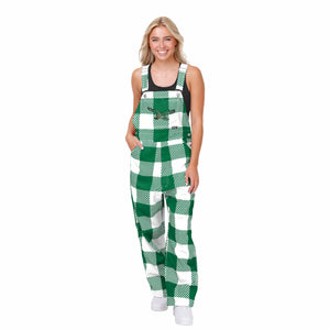 Philadelphia Eagles NFL Kelly Green Womens Plaid Bib Overalls
