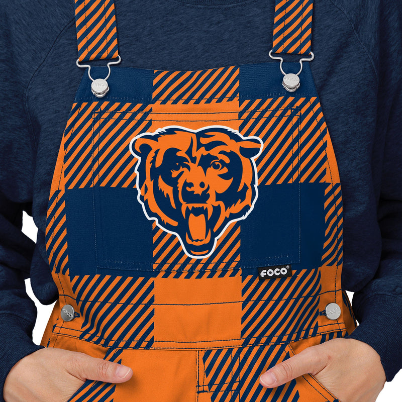 FOCO Chicago Bears NFL Mens Hyper Stripe Bib Overalls