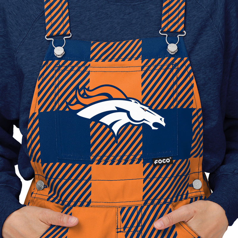 Denver Broncos Womens Plaid Bib Overalls in 2023