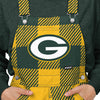 Green Bay Packers NFL Womens Plaid Bib Overalls