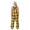 Green Bay Packers NFL Womens Plaid Bib Overalls