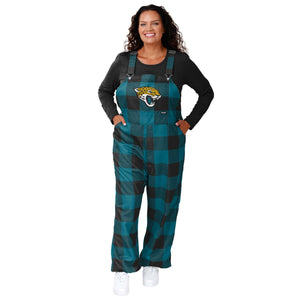Jacksonville Jaguars NFL Womens Plaid Bib Overalls