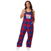 New York Giants NFL Womens Plaid Bib Overalls