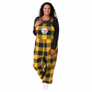 Pittsburgh Steelers NFL Womens Plaid Bib Overalls