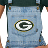 Green Bay Packers NFL Womens Big Logo Denim Bib Shortalls