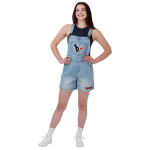 Houston Texans NFL Womens Big Logo Denim Bib Shortalls